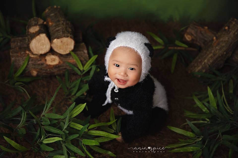 Handmade Panda Costume for Baby 3-6 Months