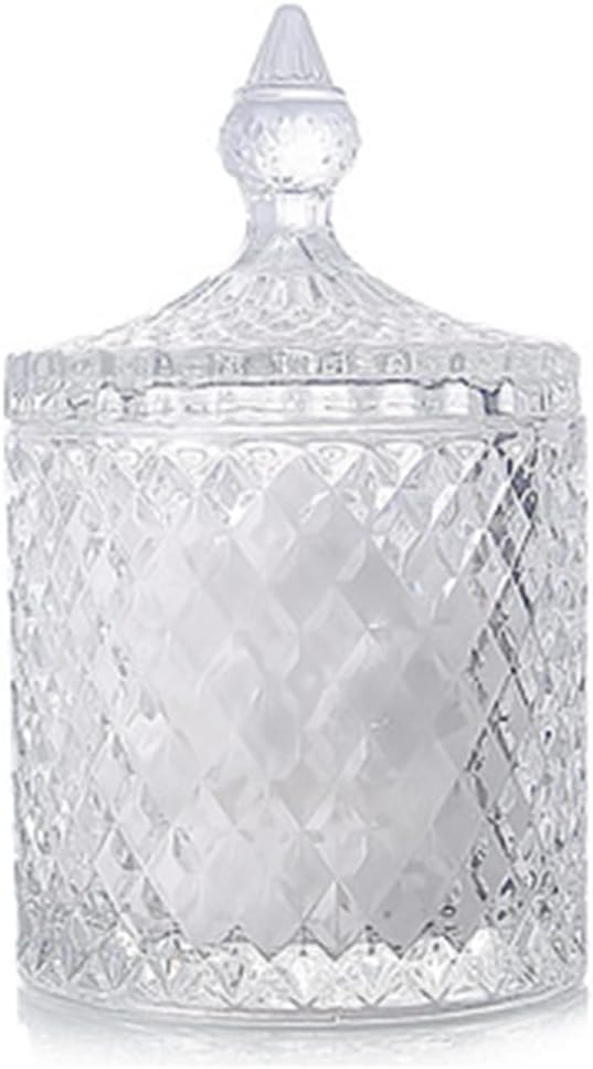 Crystal Candy Jar with Lid - Clear Glass Decorative Container