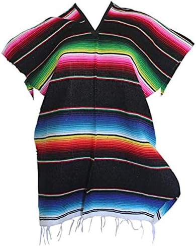 Del Mex Youth Kids Mexican Serape Poncho Costume for Ages 2-14