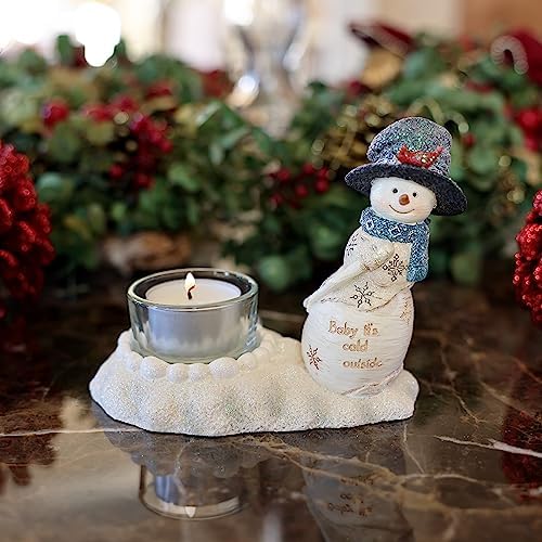 Pavilion Gift Company - Cold Outside Snowman Tealight Holder 1