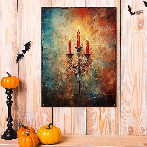 Gothic Candles Halloween Metal Sign 118x157 Inches 1