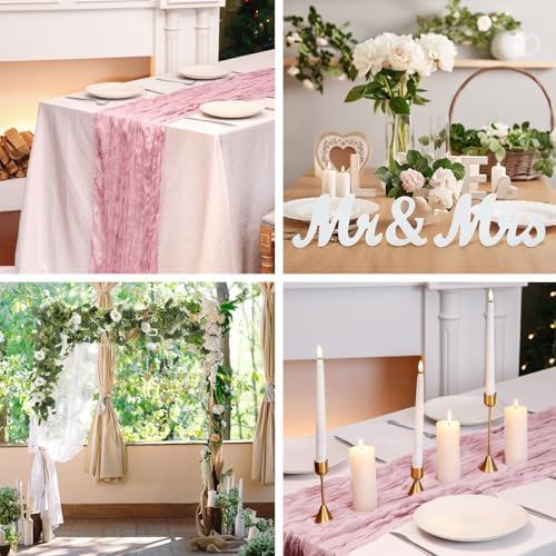Teenyyou 10 Pcs White Mr Mrs Wedding Signs Set