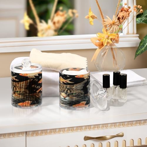 4Pack Clear Plastic Canisters with Lids - Leakproof Durable Bathroom Storage