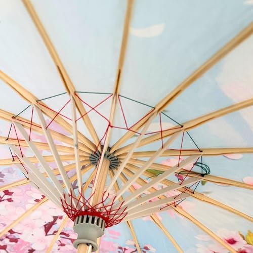 THY COLLECTIBLES 33 Silk Parasol Umbrella with Tassels