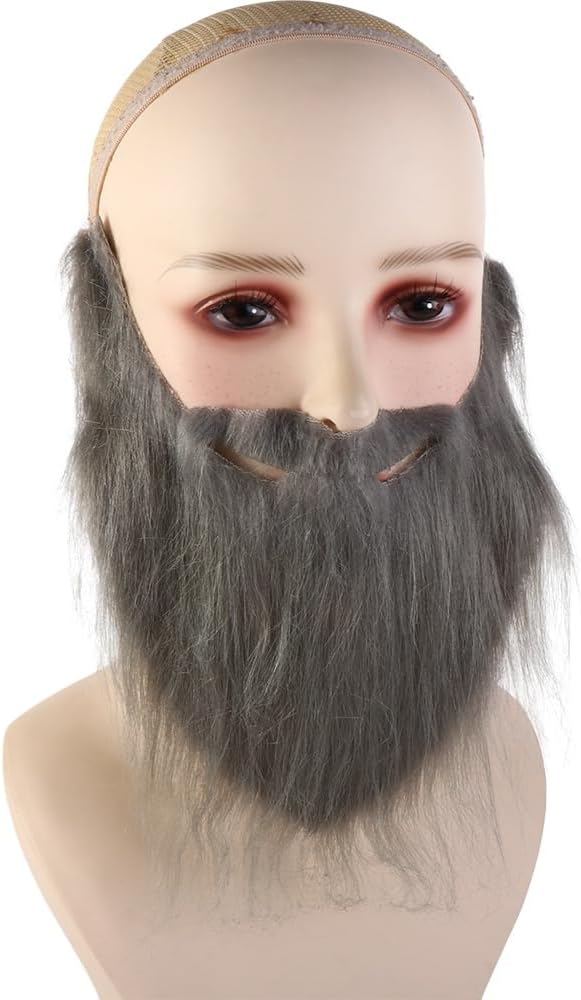 Vctitil 14 Pcs Grey Fake Mustache Facial Hair Disguise