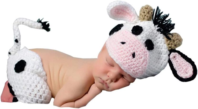 Lppgrace Newborn Baby Crochet Cow Costume Outfits