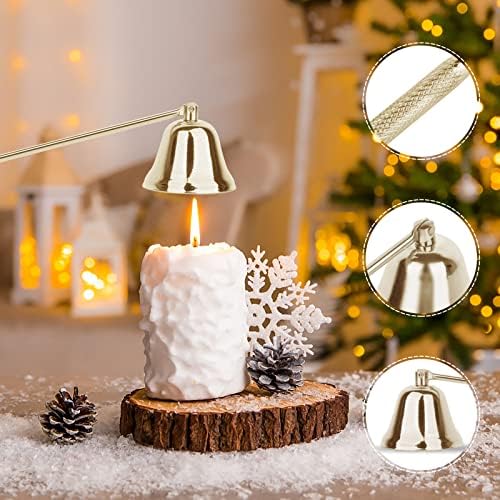YURROAD 3 in 1 Candle Snuffer and Wick Tools Kit - Gold