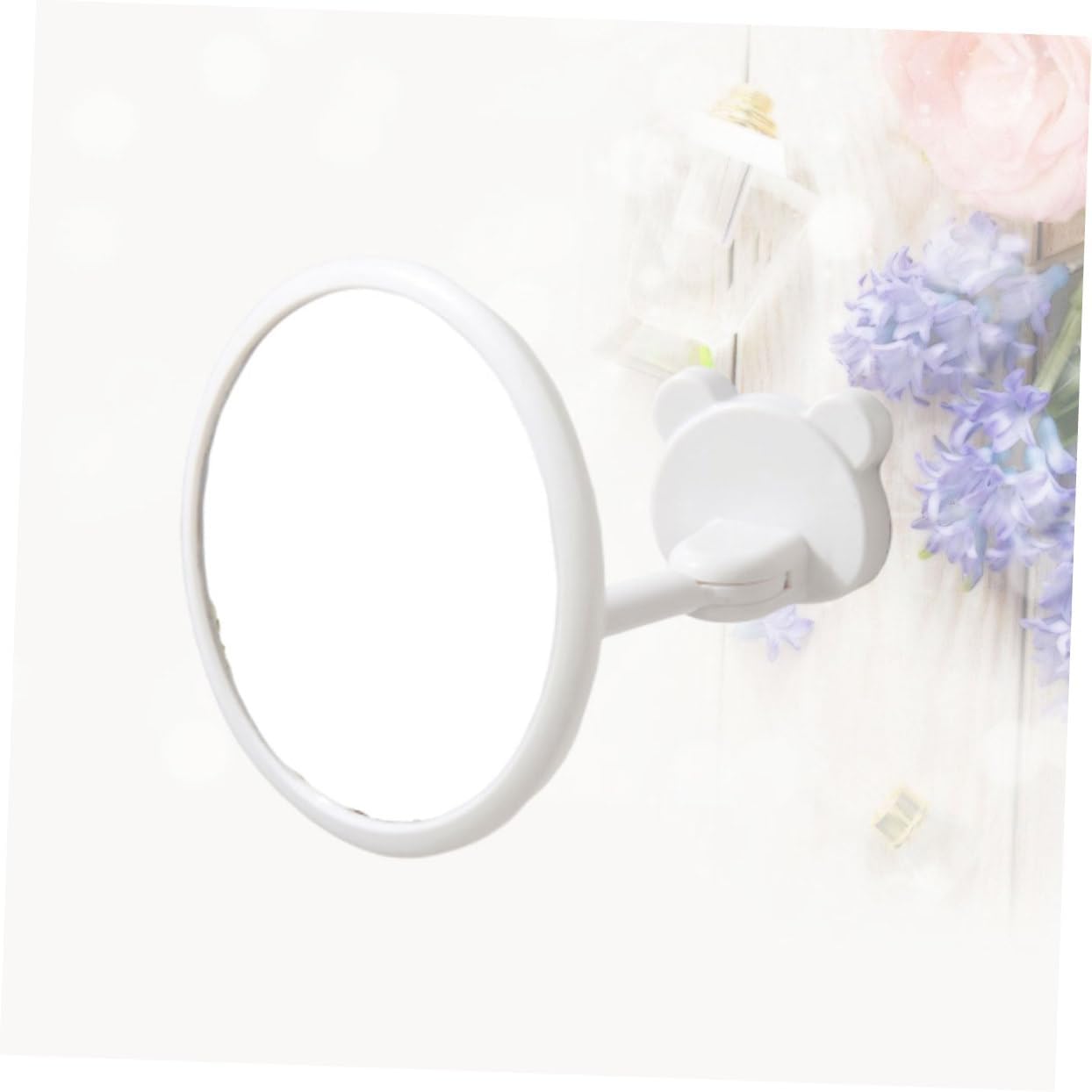 GLEAVI 1Pc Wall Mounted Nordic Style Makeup Mirror - White