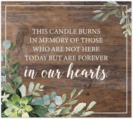 Lush Greenery Memorial Wedding Sign - 8 x 9 Rustic