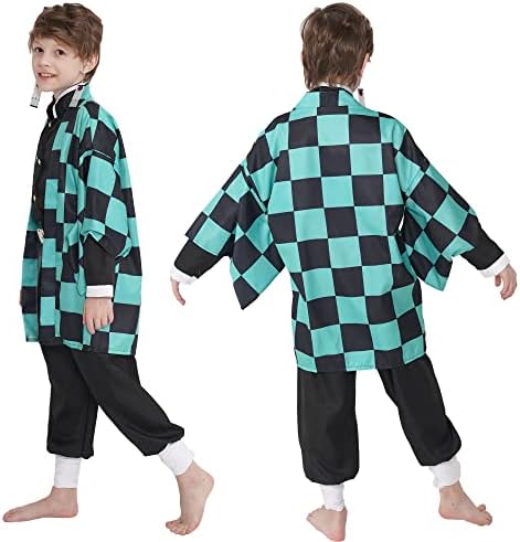 Men Kimono Costume Boys Cloak Set Halloween Pink Uniform With Accessories