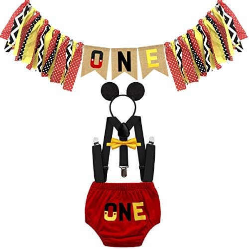 HIHCBF First Birthday Party Outfit 5PCS Baby Costume Set