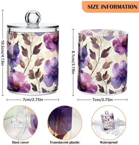 2-Pack QTip Holder Dispenser Clear Acrylic Jars