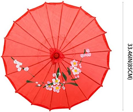 THY COLLECTIBLES 33 Inch Red Bamboo Parasol