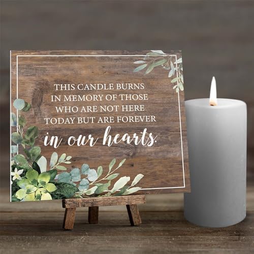 Lush Greenery Memorial Wedding Sign - 8 x 9 Rustic