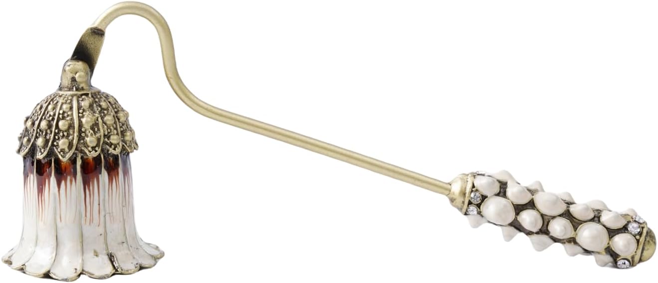 Elynovaa White Candle Snuffer with Long Handle