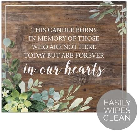 Lush Greenery Memorial Wedding Sign - 8 x 9 Rustic