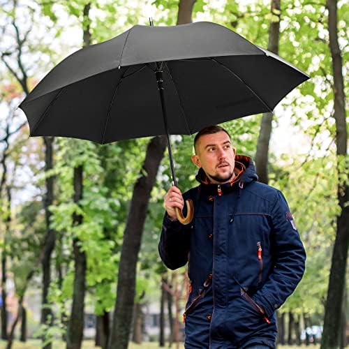 G4Free 54 Inch Windproof Stick Umbrella with Wooden Handle