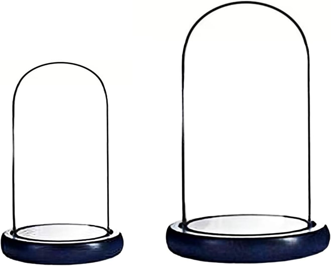 ALHOMEE 2pcs Glass Cloche Dome Display Case With Base