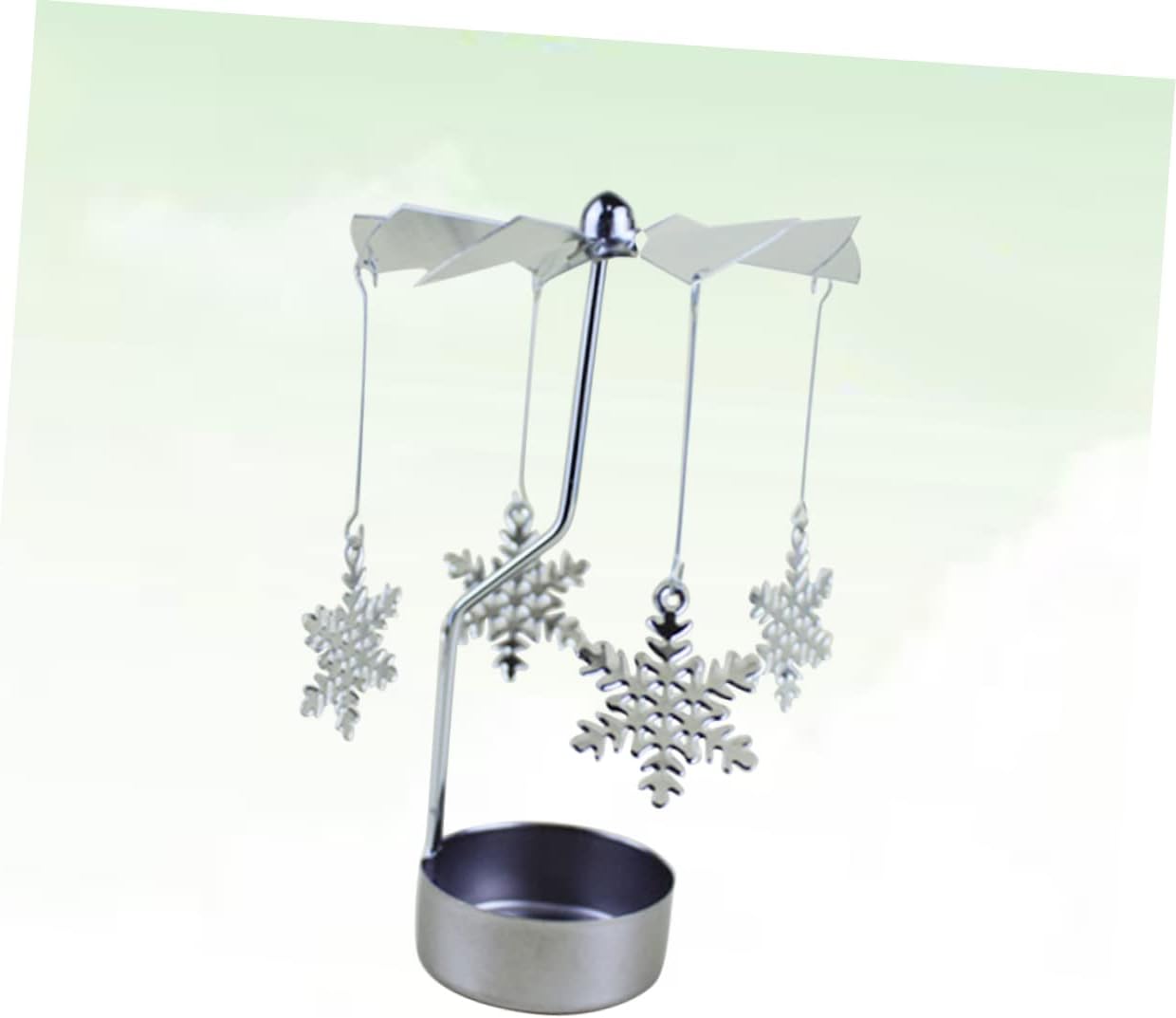 VOSAREA Rotating Snowflake Candle Holder for Holiday Decor
