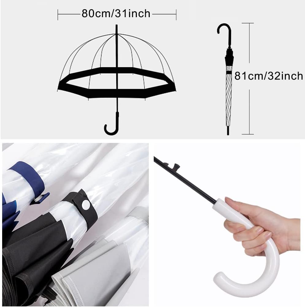 ThreeH Clear Bubble Umbrella with Auto Open