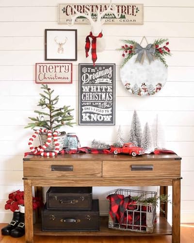 Welcome Sign for Front Door Christmas Decorations