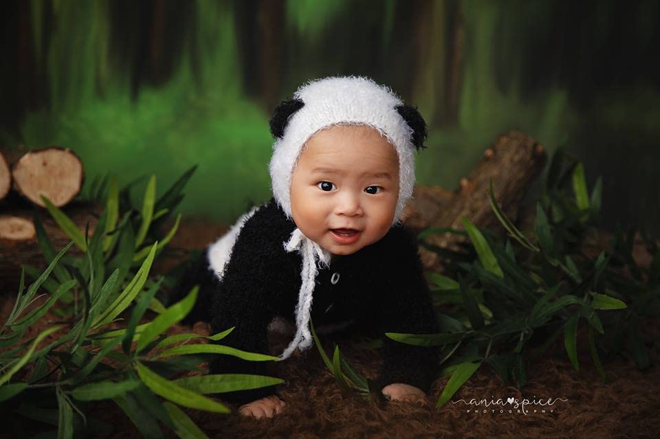 Handmade Panda Costume for Baby 3-6 Months
