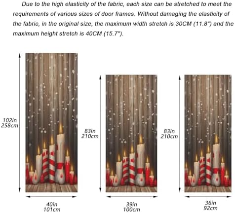 MCHIVER Santa Candles Merry Christmas Door Cover