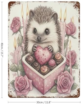 HighonHi Metal Tin Sign Rose Heart Valentine Decor