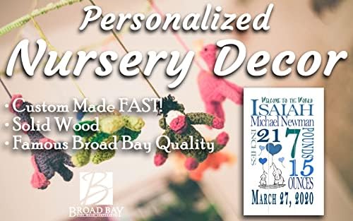 Personalized New Baby Boy Name Sign Birth Announcement Wall Decor