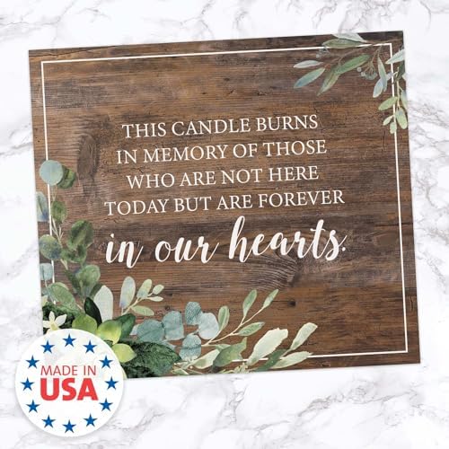 Lush Greenery Memorial Wedding Sign - 8 x 9 Rustic