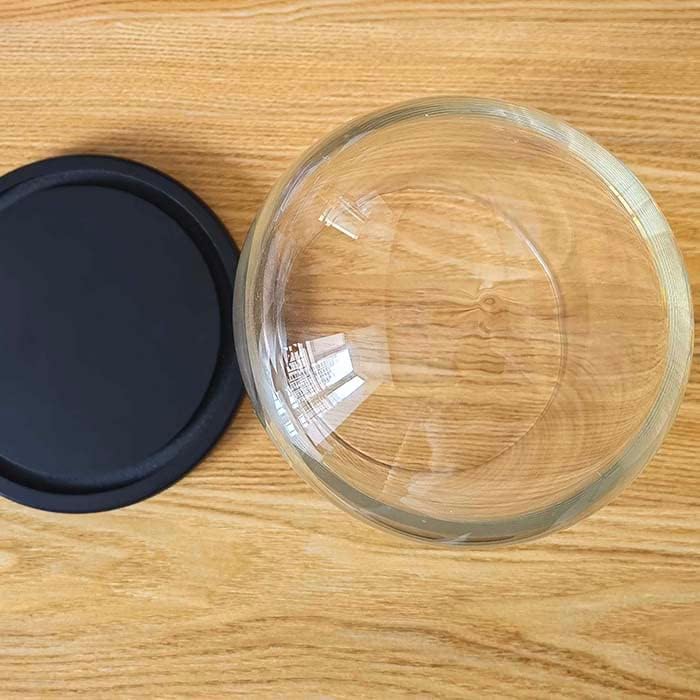ALHOMEE 2pcs Glass Cloche Dome Display Case With Base