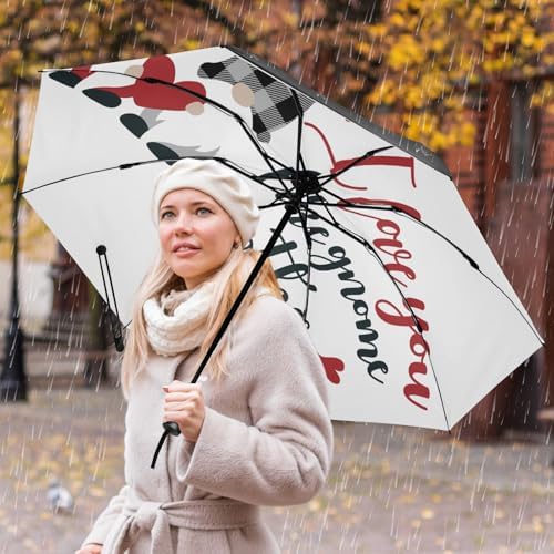 Tamniee Inverted Buffalo Plaid Folding Umbrella