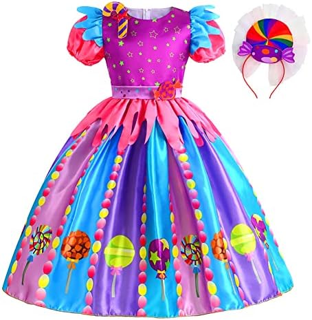 IDOPIP Rainbow Candy Tutu Dress for Girls 3-10Y 1