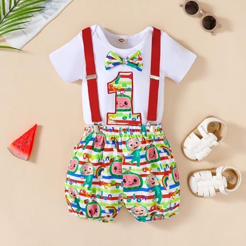 Baby Boy Dinosaur Themed Cake Smash Romper Set 1
