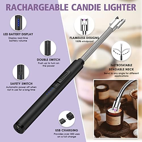 HEYLOURB 6 in 1 Candle Accessory Set with Electric Lighter
