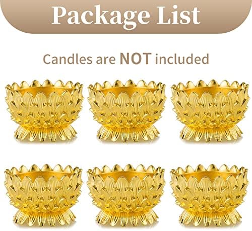 Sziqiqi 6 Pcs Lotus Ghee Lamp Holder for Altar