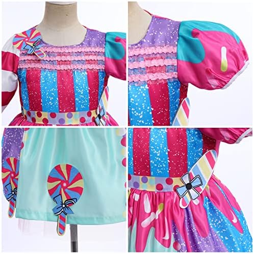IDOPIP Rainbow Candy Tutu Dress for Girls 3-10Y