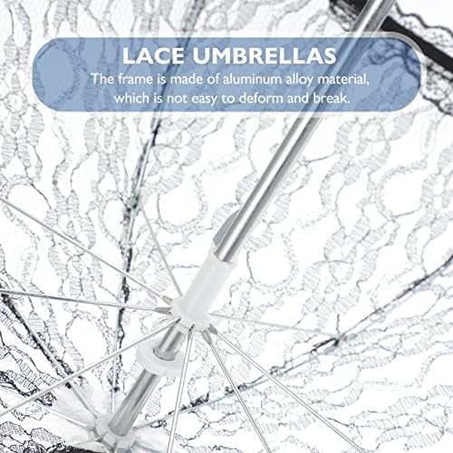 Toyvian Mini Black Lace Parasol Wedding Umbrella