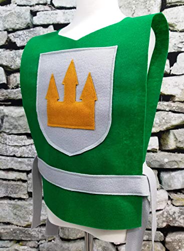 Medieval Knight Green Tunic for Boys - Baby to Adult Sizes