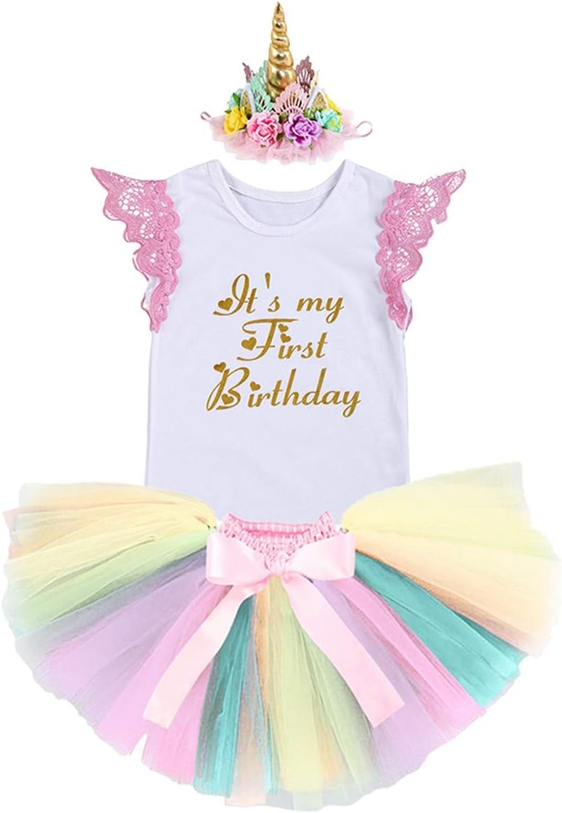 NEWEPIE Unicorn 1st Birthday Costume Set