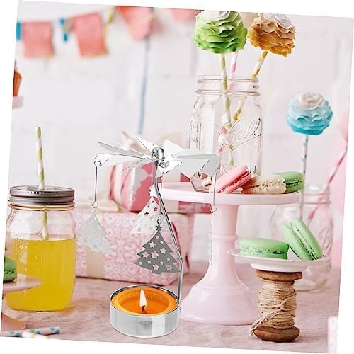 Rotating Metal Snowflake Candle Holder for Christmas Decor