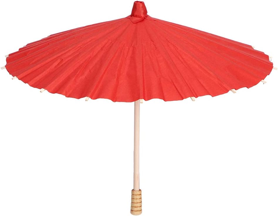 CHEOTIME Handmade Oiled Paper Parasol Umbrella Red