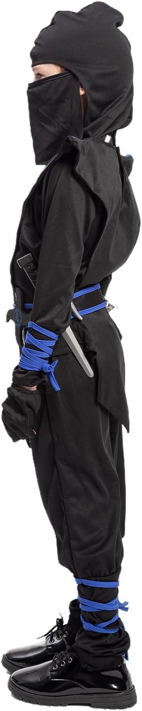 Kids Ninja Costume Set with Accessories for Boys Halloween Dress Up
