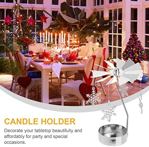IMIKEYA 3pcs Rotating Candle Holders for Christmas Desk