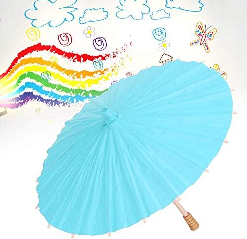 118 Inch Blue Handmade Oiled Paper Umbrella