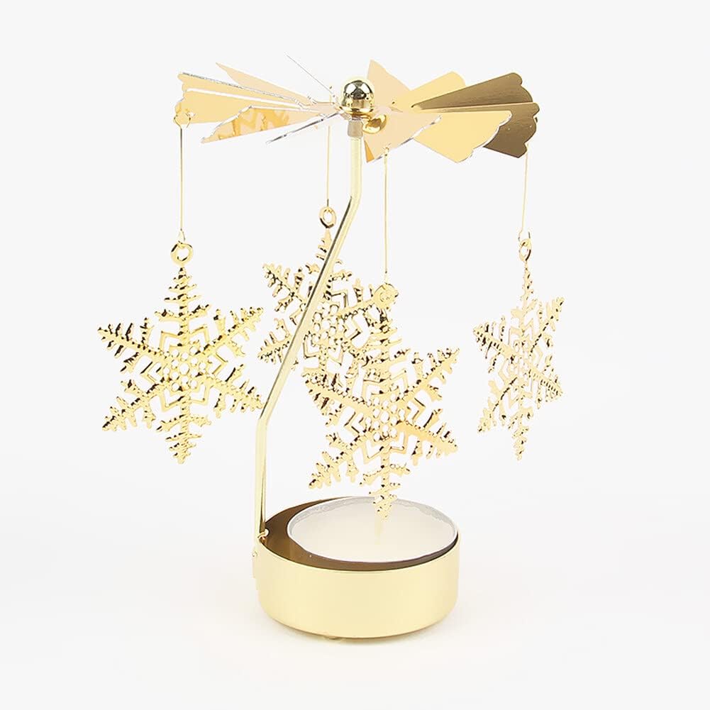 Eforcase Gold Snowflake Tea Light Holder 1