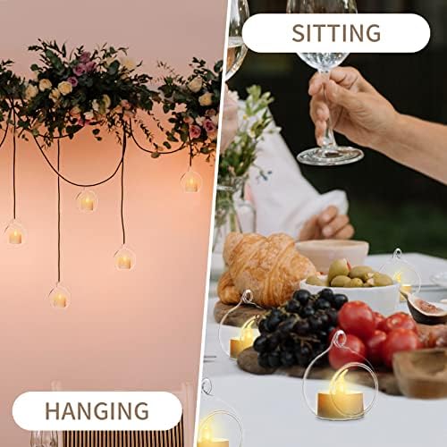 Sziqiqi 20pcs Tea Light Holders with 4 Extra 236inch Clear Glass Orbs