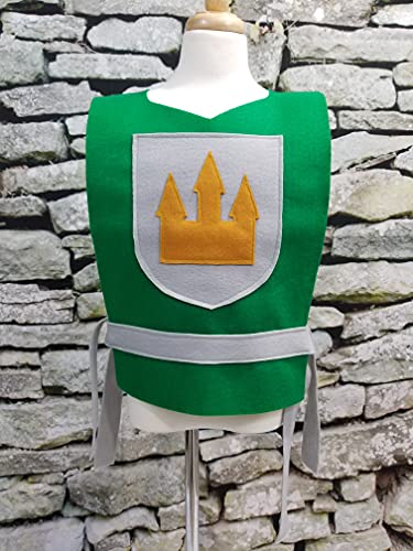 Medieval Knight Green Tunic for Boys - Baby to Adult Sizes