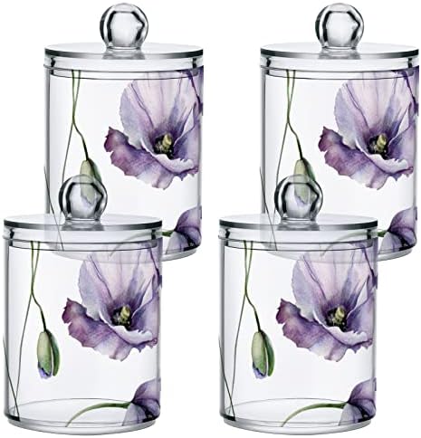 ALAZA 2 Pack QTip Holder Dispenser Clear Plastic Acrylic Jar Set