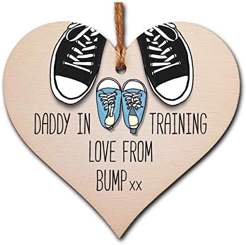 Handmade Wooden Heart Plaque for Dad to Be Gift